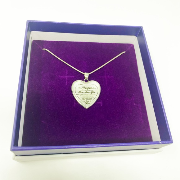 To My Daughter, Mom Loves You Necklace Silver Gift - Picture 6 of 8